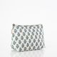 Personalized Aqua Floral Print Cotton Clutch Bag Image 2 of 3